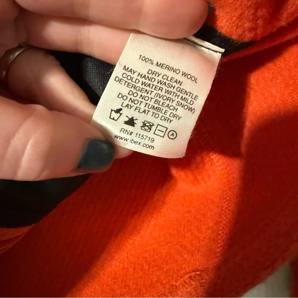 Ibex 100% Merino Wool Gorgeous Coral Orange Jacket - Picture 4 of 4